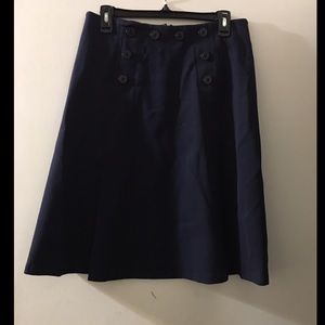 Navy classy midi skirt with buttons